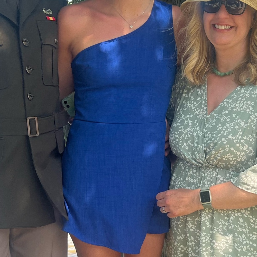 Blue One-Shoulder Dress/romper
